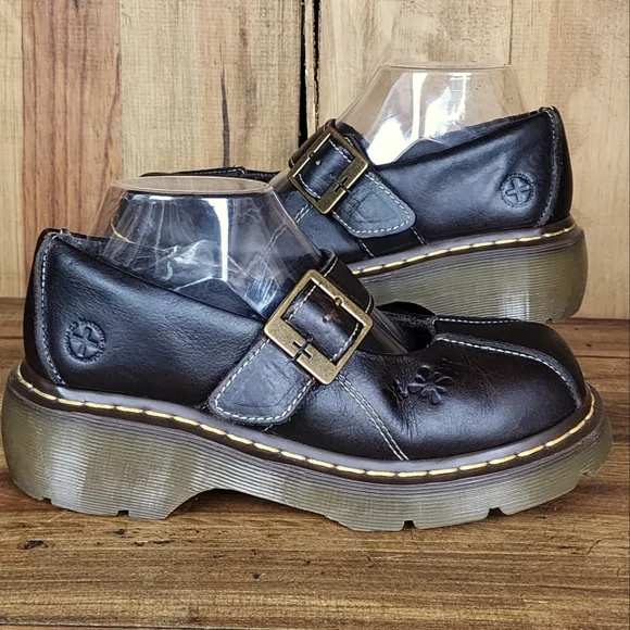 Dr. Martens Rare Flower Embossed Chunky Platform Mary Jane - Picture 8 of 13